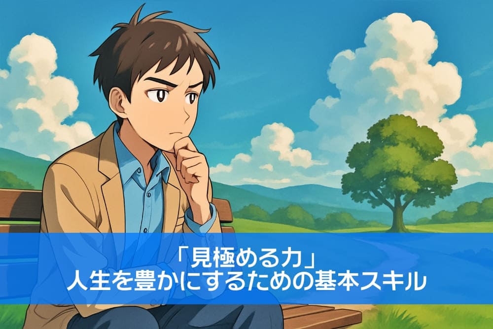 公園のベンチで考え込む青年